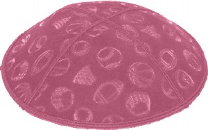 Hot Pink Blind Embossed Sports Kippah without trim