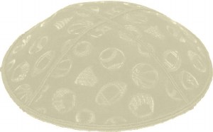 Ivory Blind Embossed Sports Kippah without trim