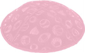 Light Pink Blind Embossed Sports Kippah without trim
