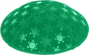 Emerald Blind Embossed Star of David Kippah without trim