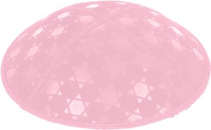 Light Pink Blind Embossed Star of David Kippah without trim