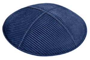 Dark Royal Blind Embossed Thin Lines Kippah