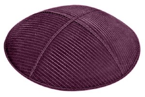 Eggplant Blind Embossed Thin Lines Kippah