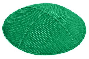 Emerald Blind Embossed Thin Lines Kippah