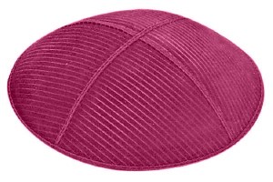 Fuchsia Blind Embossed Thin Lines Kippah