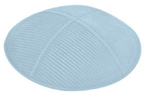Light Blue Blind Embossed Thin Lines Kippah
