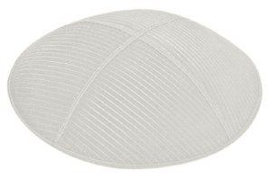 Light Grey Blind Embossed Thin Lines Kippah