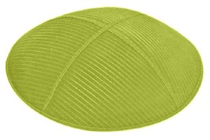Lime Blind Embossed Thin Lines Kippah