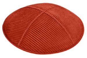 Orange Blind Embossed Thin Lines Kippah