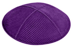 Purple Blind Embossed Thin Lines Kippah
