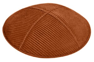 Rust Blind Embossed Thin Lines Kippah