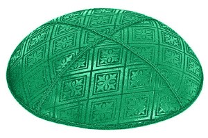 Emerald Blind Embossed Tiled Kippah without Trim