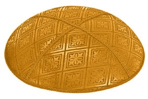 Gold Blind Embossed Tiled Kippah without Trim