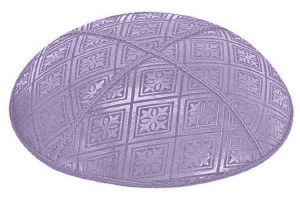 Lavender Blind Embossed Tiled Kippah without Trim