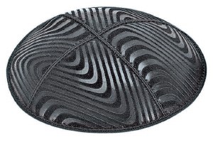 Ivory Blind Embossed Waves Kippah