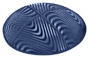 Dark Royal Blind Embossed Waves Kippah