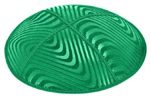 Emerald Blind Embossed Waves Kippah