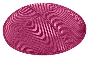 Fuchsia Blind Embossed Waves Kippah