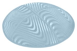 Light Blue Blind Embossed Waves Kippah