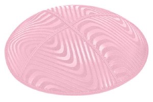 Light Pink Blind Embossed Waves Kippah