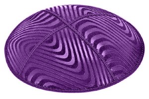 Purple Blind Embossed Waves Kippah