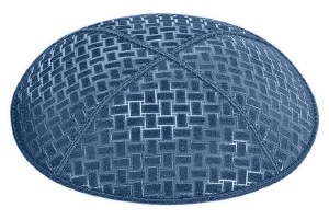 Denim Blind Embossed Weave Kippah without Trim