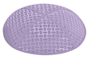 Lavender Blind Embossed Weave Kippah without Trim