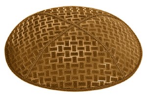 Luggage Blind Embossed Weave Kippah without Trim