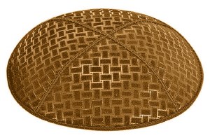 Luggage Blind Embossed Weave Kippah without Trim