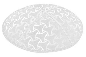 White Blind Embossed Wheels Kippah without Trim