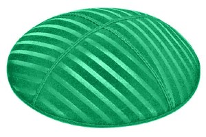 Emerald Blind Embossed Wide Lines Kippah without Trim