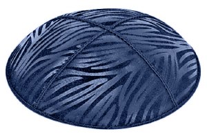 Dark Royal Blind Embossed Zebra Kippah without Trim