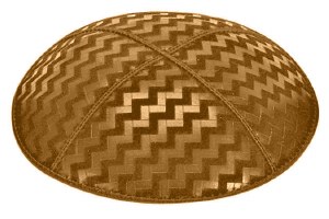 Luggage Blind Embossed Zig Zag Kippah without Trim