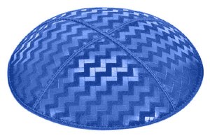 Royal Blind Embossed Zig Zag Kippah without Trim