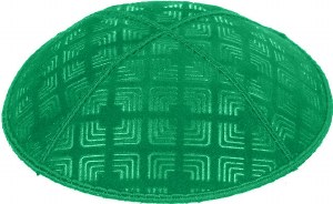 Emerald Blind Embossed Kippah without trim