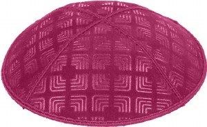 Fuchsia Blind Embossed Kippah without trim