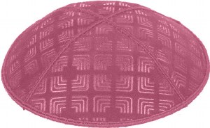 Hot Pink Blind Embossed Kippah without trim