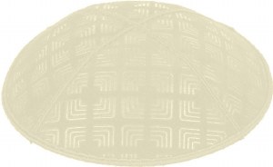 Ivory Blind Embossed Kippah without trim