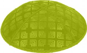 Lime Blind Embossed Kippah without trim