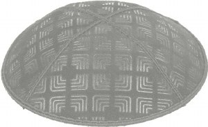 Medium Grey Blind Embossed Kippah without trim