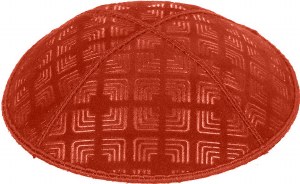 Orange Blind Embossed Kippah without trim