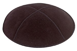 Black Suede Kippah Large