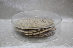 Lucite Round Matzah Box with Cover Large