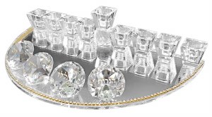 Menorah Crystal and Mirror Half Circle Shape