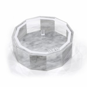 Lucite Matzah Box Hexagon Marble Color