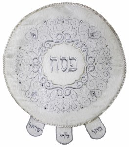 Matzah Cover Brocade Round With Heavy Plastic MC800