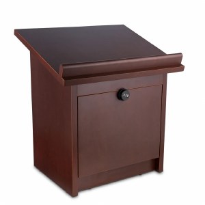 Wooden Tabletop Shtender with Combination Lock Mahogany