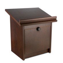 Wooden Tabletop Shtender with Combination Lock Brown Walnut 18.75" H