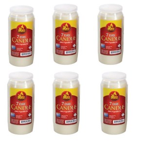 7 Day Shiva Memorial Candle Plastic Jar 6 Pack