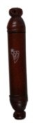 Mezuzah Dark Brown Wood with White Shin 10cm